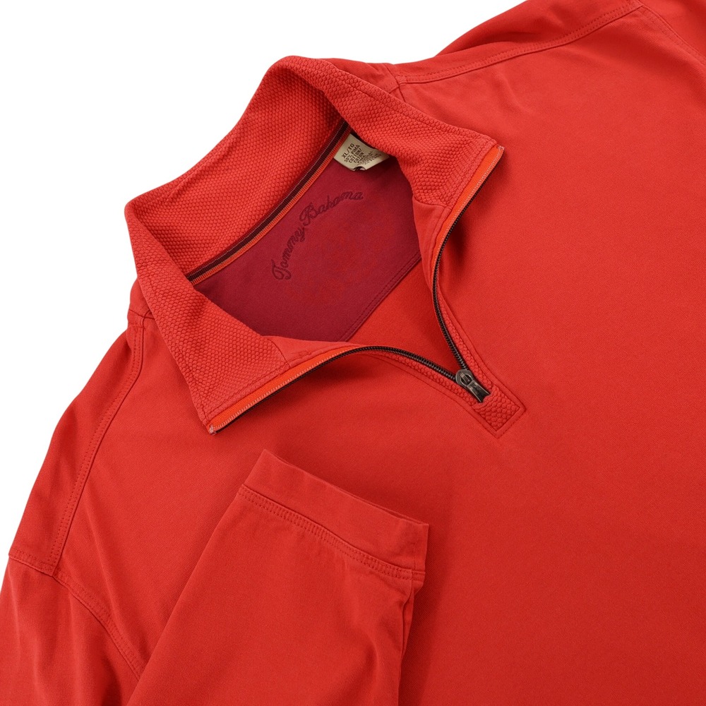 Tommy Bahama Mens XL Muted Red Pima Cotton Modal Quarter Zip Pullover Shirt